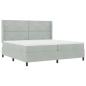 Preview: Boxspringbett mit Kopfteil Hellgrau 200 x 200 cm Samt