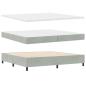 Preview: Boxspringbett mit Kopfteil Hellgrau 200 x 200 cm Samt