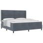 Preview: Boxspringbett mit Kopfteil Dunkelgrau 200 x 200 cm Samt