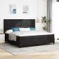 Preview: ARDEBO.de - Boxspringbett mit Kopfteil Schwarz 200 x 200 cm Samt