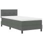 Preview: Boxspringbett mit Kopfteil Dunkelgrau 100 x 200 cm Stoff