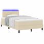 Preview: Boxspringbett mit LED-Lichtleisten Creme 120 x 190 cm Stoff