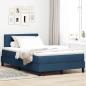 Preview: ARDEBO.de - Boxspringbett mit LED-Lichtleisten Blau 120 x 190 cm Stoff