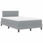 Preview: Boxspringbett mit LED-Lichtleisten Hellgrau 120 x 200 cm Stoff