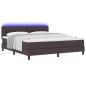 Preview: Boxspringbett mit Kopfteil Dunkelbraun 180 x 200 cm Stoff