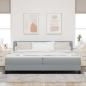 Preview: Boxspringbett mit LED-Lichtleisten Hellgrau 200 x 200 cm Stoff