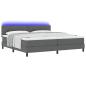 Preview: Boxspringbett mit Kopfteil Dunkelgrau 200 x 200 cm Stoff