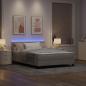 Preview: Boxspringbett mit LED-Lichtleisten Taupe 140 x 200 cm Stoff