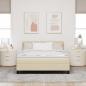 Preview: Boxspringbett mit Kissen mit Kopfteil Creme 160 x 200 cm Stoff