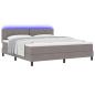 Preview: Boxspringbett mit LED-Lichtleisten Taupe 180 x 200 cm Stoff