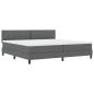 Preview: Boxspringbett mit Kopfteil Dunkelgrau 200 x 200 cm Stoff