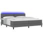 Preview: Boxspringbett mit Kopfteil Dunkelgrau 200 x 200 cm Stoff