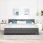 Preview: Boxspringbett mit Kopfteil Dunkelgrau 200 x 200 cm Stoff