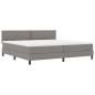 Preview: Boxspringbett mit Kissen mit Kopfteil Taupe 200 x 200 cm Stoff