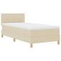 Preview: LED Boxspringbett mit LED-Lichtleisten Creme 80 x 200 cm Stoff