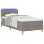 Preview: LED Boxspringbett mit Kopfteil Taupe 90 x 200 cm Stoff