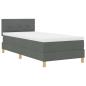 Preview: LED Boxspringbett mit Kissen Dunkelgrau 100 x 200 cm Stoff
