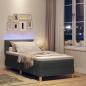 Preview: LED Boxspringbett mit Kissen Dunkelgrau 100 x 200 cm Stoff