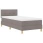 Preview: LED Boxspringbett mit Kopfteil Taupe 100 x 200 cm Stoff