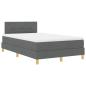 Preview: LED Boxspringbett mit Kopfteil Dunkelgrau 120 x 200 cm Stoff