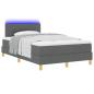 Preview: LED Boxspringbett mit Kopfteil Dunkelgrau 120 x 200 cm Stoff