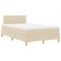 Preview: LED Boxspringbett mit LED-Lichtleisten Creme 120 x 200 cm Stoff