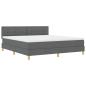 Preview: LED Boxspringbett mit Kopfteil Dunkelgrau 180 x 200 cm Stoff