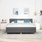 Preview: LED Boxspringbett mit Kopfteil Dunkelgrau 180 x 200 cm Stoff