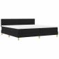 Preview: LED Boxspringbett mit Kopfteil Schwarz 200 x 200 cm Stoff