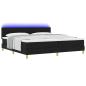 Preview: LED Boxspringbett mit Kopfteil Schwarz 200 x 200 cm Stoff