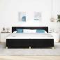 Preview: LED Boxspringbett mit Kopfteil Schwarz 200 x 200 cm Stoff