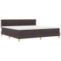 Preview: LED Boxspringbett mit Kopfteil Dunkelbraun 200 x 200 cm Stoff