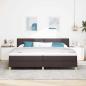 Preview: LED Boxspringbett mit Kopfteil Dunkelbraun 200 x 200 cm Stoff