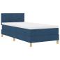 Preview: LED Boxspringbett mit Kopfteil Blau 90 x 200 cm Stoff