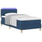 Preview: LED Boxspringbett mit Kopfteil Blau 90 x 200 cm Stoff