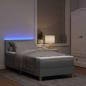 Preview: LED Boxspringbett mit Kopfteil Hellgrau 100 x 200 cm Stoff