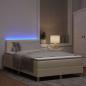 Preview: LED Boxspringbett mit LED-Lichtleisten Creme 120 x 200 cm Stoff