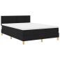 Preview: LED Boxspringbett mit Kopfteil Schwarz 140 x 190 cm Stoff