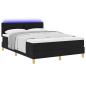 Preview: LED Boxspringbett mit Kopfteil Schwarz 140 x 190 cm Stoff