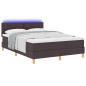 Preview: LED Boxspringbett mit Kopfteil Dunkelbraun 160 x 200 cm Stoff