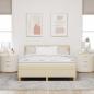 Preview: LED Boxspringbett mit LED-Lichtleisten Creme 160 x 200 cm Stoff