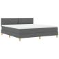 Preview: LED Boxspringbett mit Kopfteil Dunkelgrau 180 x 200 cm Stoff