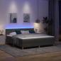 Preview: LED Boxspringbett mit Kopfteil Dunkelgrau 180 x 200 cm Stoff