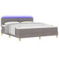 Preview: LED Boxspringbett mit Kopfteil Taupe 180 x 200 cm Stoff