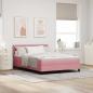 Preview: ARDEBO.de - LED Boxspringbett mit Matratze mit LED Rosa 140 x 200 cm Samt
