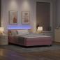Preview: LED Boxspringbett mit Matratze mit LED Rosa 140 x 200 cm Samt