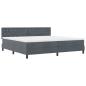 Preview: LED Boxspringbett mit Matratze Dunkelgrau 200 x 200 cm Samt