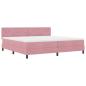 Preview: LED Boxspringbett mit Kopfteil Rosa 200 x 200 cm Samt