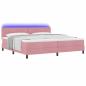 Preview: LED Boxspringbett mit Kopfteil Rosa 200 x 200 cm Samt