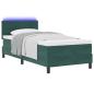 Preview: LED Boxspringbett mit Kopfteil Dunkelgrün 100 x 200 cm Samt